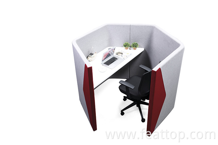 Modern fabric high back hexagon soundproof private chatting small space sofa